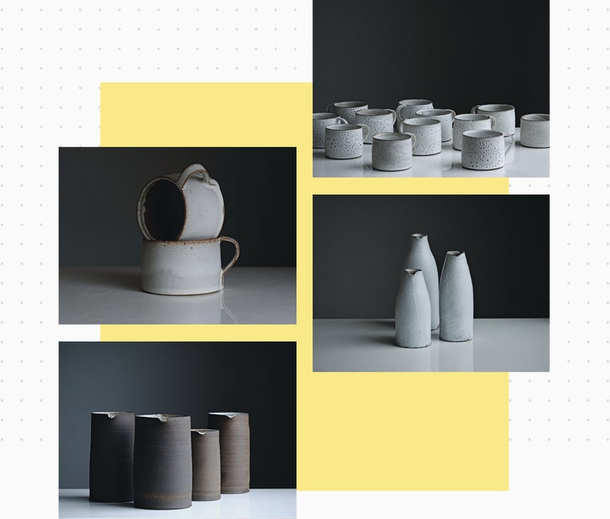 Four photos of ceramics products