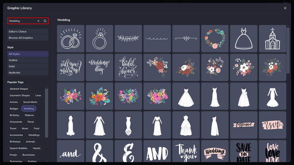 search wedding menu graphics