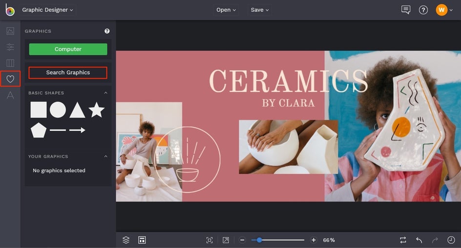 how to add graphics to design in BeFunky