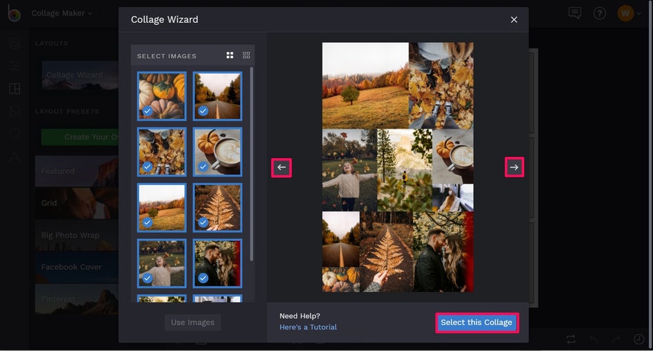 Select this fall collage in BeFunky Collage Maker
