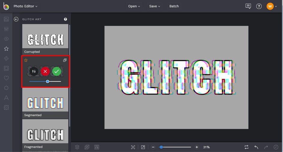 Glitch Effect Options