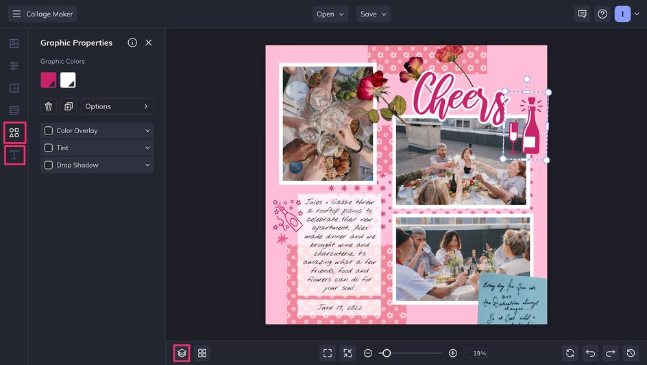 add graphics to scrapbook