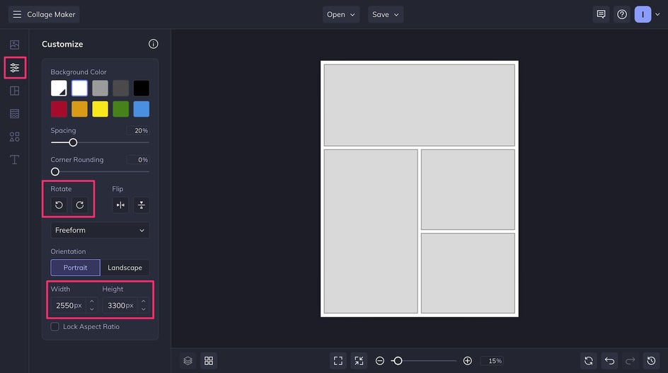 rotate and adjust comic page cells