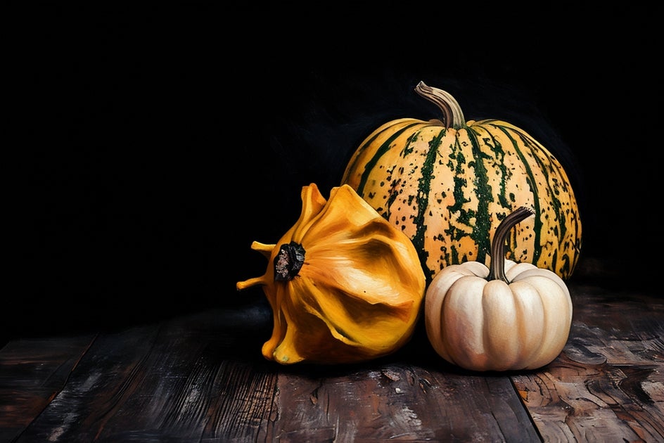 photo of pumpkins with realist gfx