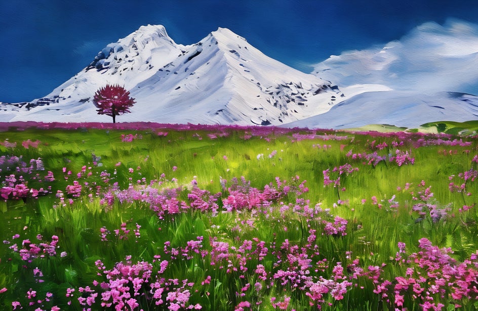 mountain scene with impasto gfx applied