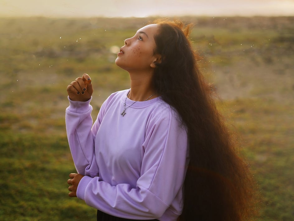 image of woman in field