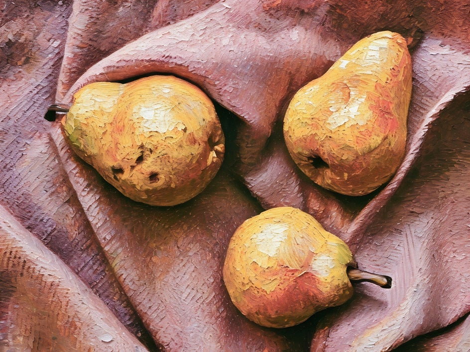 photo of pears with impasto GFX applied