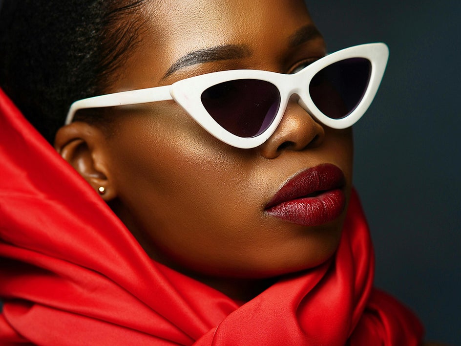 photo of female model in sunglasses