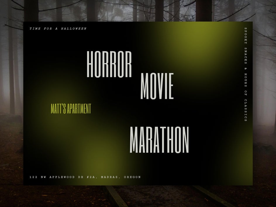 haunted movie marathon invite