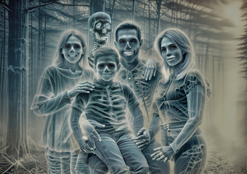 family photo with ghoul applied