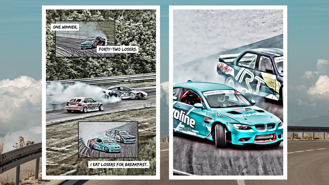 graphic novel featured image of race cars