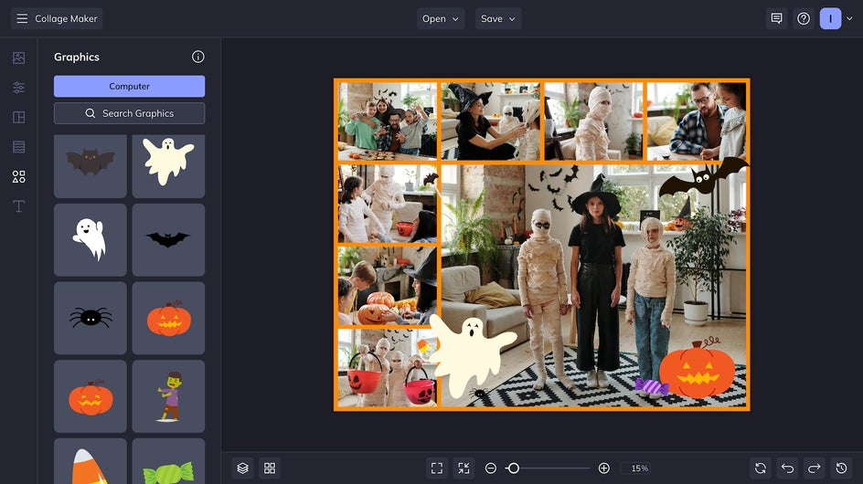 add halloween graphics to collage
