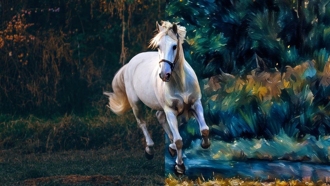 photo of horse before and after pastel applied featured image