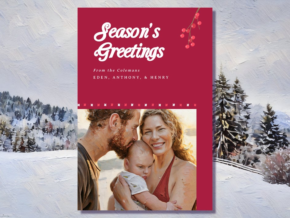 holiday postcard with artsy effect and customization