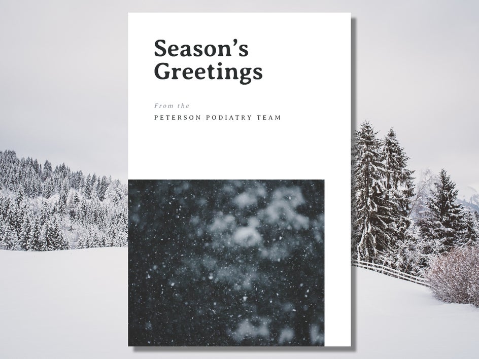 holiday postcard on winter background