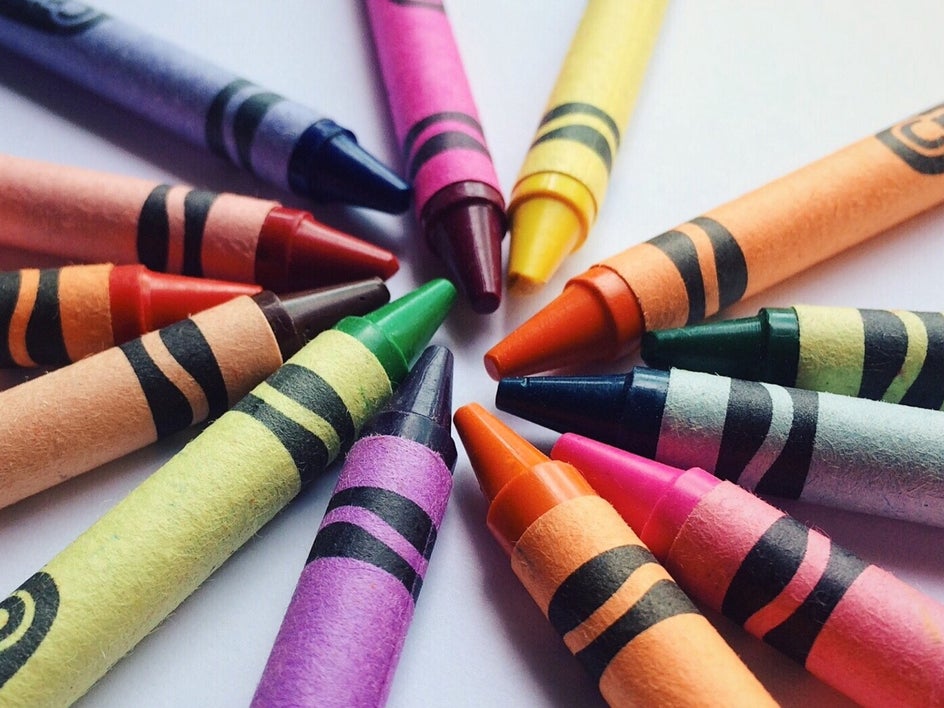 close up of crayons