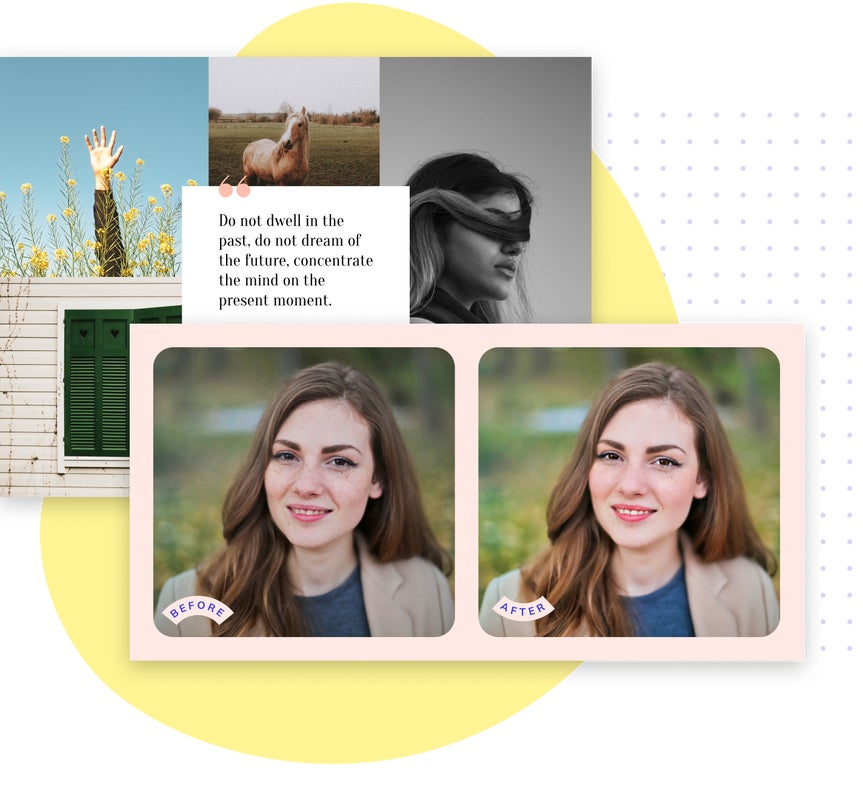 two collage layout options in wide and long format