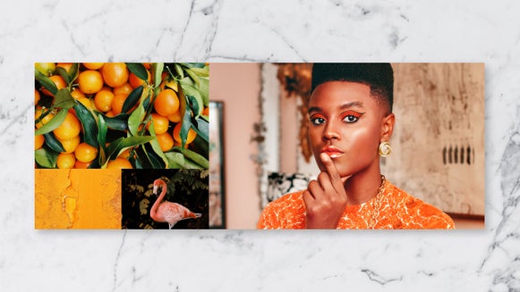 facebook cover collage with orange theme